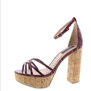 Aqua Milo Snake Print Strappy Platforms SZ 8 NEW